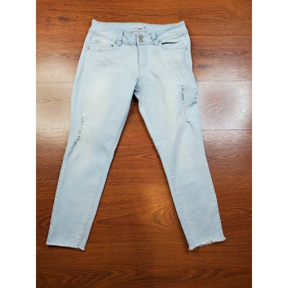 YMI Womens Juniors 11 x 23 Jeans Denim Distressed Skinny WannaBettaButt